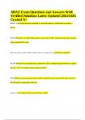 ABAT Exam Questions and Answers (Verified Solutions) Latest Updated 2024/2025 Graded A+