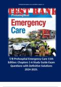T/B Prehospital Emergency Care 11th Edition: Chapters 1-6 Study Guide Exam Questions with Definitive Solutions 2024-2025. Terms like: Emergency Medical Technician - Answer: -Provide basic emergency medical care and transportation to patients who access th