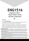 ENG1516 Assignment 2 (ANSWERS) 2024 - DISTINCTION GUARANTEED