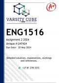 ENG1516 Assignment 2 (DETAILED ANSWERS) 2024 - DISTINCTION GUARANTEED