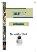 Study Guide for Operations Management by Roberta Russell & Bernard W. Taylor Chapter Chapter 1-17 A+