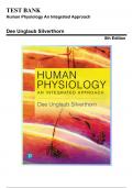 Test Bank for Human Physiology An Integrated Approach: A Clinical Approach', 8th Edition Edition by Silverthorn 9780134605197, Covering Chapters 1-26 | Includes Rationales