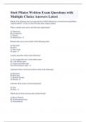 Stott Pilates Written Exam Questions with Multiple Choice Answers Latest
