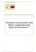 Test Bank for Macroeconomics, 22nd Edition, Campbell McConnell, Stanley Brue Sean Flynn A+