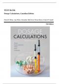 Test Bank - Dosage Calculations, 5th Canadian Edition (Pickar, 2022), Chapter 1-14 | All Chapters