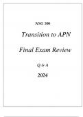 (UOP) NSG 506 TRANSITION TO APN COMPREHENSIVE FINAL EXAM REVIEW Q & A