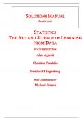 Solutions Manual for Statistics The Art and Science of Learning from Data 4th Edition By Alan Agresti, Christine Franklin, Bernhard Klingenberg (All Chapters, 100% Original Verified, A+ Grade)