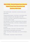 NHA CCMA: Clinical Patient Care (General Patient Care) Exam Questions and Answers 100% Pass