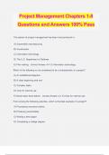 Project Management Chapters 1-8 Questions and Answers 100% Pass