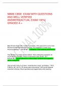 NBME CBSE EXAM WITH QUESTIONS  AND WELL VERIFIED  ANSWERS[ACTUAL EXAM 100%]  GRADED A + 