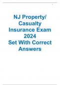  NJ Property/ Casualty Insurance Exam 2024  Set With Correct Answers