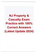  NJ Property & Casualty Exam Practice with 100% Correct Answers (Latest Update 2024)