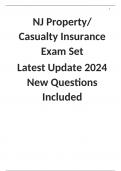  NJ Property Casualty Insurance Exam Set Latest Update 2024 New Questions Included