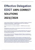 Effective Delegation EDGT 100% CORRECT  SOLUTIONS  2023//2024