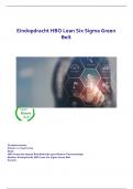 Eindopdracht HBO Lean Six Sigma Green Belt incl beoordeling