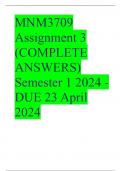 MNM3709 Assignment 3 (COMPLETE ANSWERS) Semester 1 2024 - DUE 23 April 2024