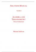 Solutions Manual With Test Bank for Algebra and Trigonometry 12th Edition By Michael Sullivan (All Chapters, 100% Original Verified, A+ Grade)