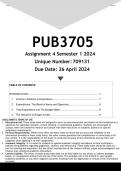 PUB3705 Assignment 4 (ANSWERS) Semester 1 2024 - DISTINCTION GUARANTEED