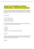 NCLEX LPN PHARMACOLOGICAL PARENTERAL THERAPIES EXAM 2024 