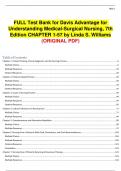 Davis Advantage for Understanding Medical-Surgical Nursing 7th Edition Linda S. Williams Test Bank Chapter 1-57 | Complete Guide Newest Version 2023