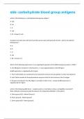 sbb- carbohydrate blood group antigens Exam Questions With Correct Answers