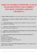 OSHA 511 GENERAL INDUSTRY ACTUAL EXAM QUESTIONS AND CORRECT DETAILED ANSWERS