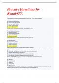 Renal/GU. Evaluation Compendium Inquiries and Solutions (Latest Update)