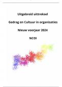 Nieuw (2024) uittreksel Gedrag en Cultuur in Organisaties voor NCOI