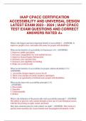 IAAP CPACC CERTIFICATION ACCESSIBILITY AND UNIVERSAL DESIGN  LATEST EXAM 2023 - 2024 | IAAP CPACC  TEST EXAM QUESTIONS AND CORRECT  ANSWERS RATED A+