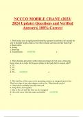 NCCCO MOBILE CRANE (2023/ 2024 Update) Questions and Verified Answers| 100% Correct