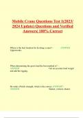 Mobile Crane Questions Test 1(2023/ 2024 Update) Questions and Verified Answers| 100% Correct