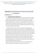 CHEM 1002 Laboratory 2 Chemical Kinetics (Determining the order of a Reaction) Marquette