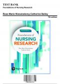 Test Bank: Foundations of Nursing Research 7th Edition by Nieswiadomy - Ch. 1-20, 9780134167213, with Rationales