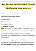 Med Surg Test bank ( Red HESI Test bank Med-Surg and other resources) 20242025 UPDATE