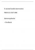 Casusuitwerking E-mental health-interventies + Feedback! Cijfer 8.4