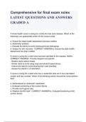 Comprehensive for final exam nclex LATEST _QUESTIONS AND ANSWERS GRADED A