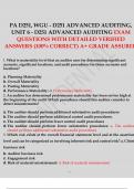 PA D251, WGU - D251 ADVANCED AUDITING, UNIT 6 - D251 ADVANCED AUDITING EXAM QUESTIONS AND ANSWERS 2024