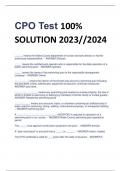 CPO Test 100%  SOLUTION 2023//2024