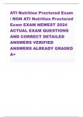 ATI Nutrition Proctored Exam / NGN ATI Nutrition Proctored Exam EXAM NEWEST 2024 ACTUAL EXAM QUESTIONS AND CORRECT DETAILED ANSWERS VERIFIED ANSWERS ALREADY GRADED A+
