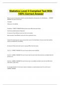 Statistics Level 3 Complied Test With  100% Correct Answer