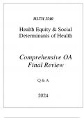 (WGU D568) HLTH 3540 HEALTH EQUITY & SOCIAL DETERMINANTS COMPREHENSIVE OA FINAL