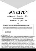 MNE3701 Assignment 2 (ANSWERS) Semester 1 2024 - DISTINCTION GUARANTEE