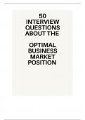 50 interview questions on optimal business market position