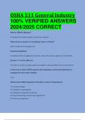 BEST REVIEW OSHA 511 General Industry 100% VERIFIED ANSWERS  2024/2025 CORRECT