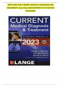 TEST BANK For Current Medical Diagnosis And Treatment 2023, 62nd Edition By Maxine Papadakis