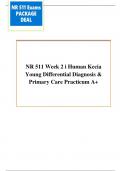 NR 511 Week 2 i Human Kecia  Young Differential Diagnosis &  Primary Care Practicum A+