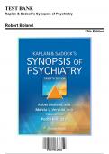 Test Bank for Kaplan and Sadocks Synopsis of Psychiatry, 12th Edition by Boland, 9781975145569, Covering Chapters 1-35 | Includes Rationales
