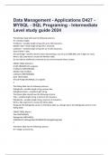  Data Management - Applications D427 - MYSQL - SQL Programing - Intermediate Level study guide 2024