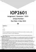 IOP2601 Assignment 3 (ANSWERS) Semester 1 2024 - DISTINCTION GUARANTEED