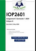IOP2601 Assignment 3 (QUALITY ANSWERS) Semester 1 2024